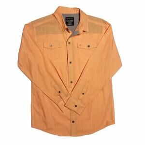 Boys Orange Dress Shirt Long Sleeve Button Down Calvin Klein Casual Sz XL 18/20